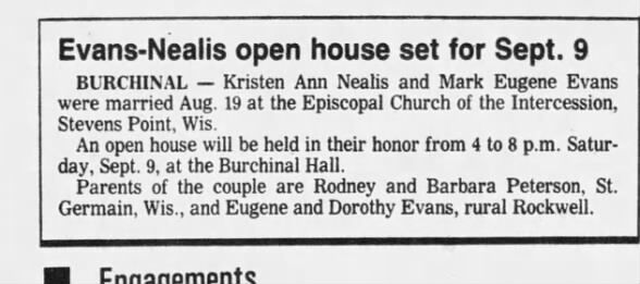 Marriage of Nealis / Evans
